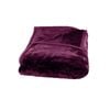 Bloomington 675gsm 2 Ply Solid Faux Mink Blanket Queen 200x240 cm Plum