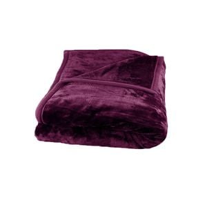 Bloomington 675gsm 2 Ply Solid Faux Mink Blanket Queen 200x240 cm Plum