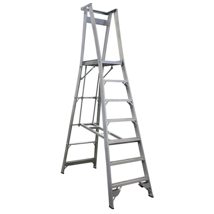INDALEX 2.1m Industrial Aluminium 180KG Pro Series Platform Ladder