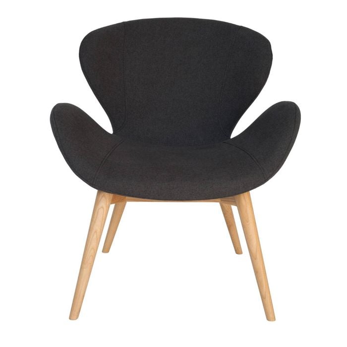Sk Designer Living | Replica Arne Jacobsen Swan Chair | Natural Legs - Dark Grey Fabric