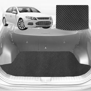 6D Diamond Car Boot Mat for Ford Falcon (FGX)2014-2016-Sedan-Cargo Mat-Black-Outback GT