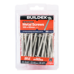 Buildex 12G x 65mm Class 3 Metal TEKS® Screws - 50 Pack