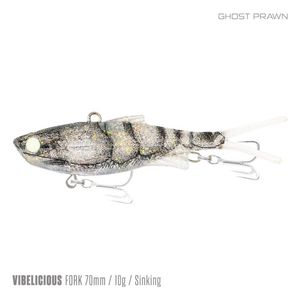Samaki Vibelicious Fork Tail Vibe 70mm Soft Plastic Fishing Lure Ghost Prawn