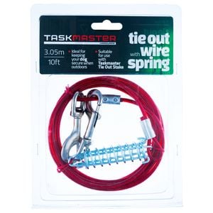 Taskmaster 5mm x 10ft Long Tie Out Wire with Spring