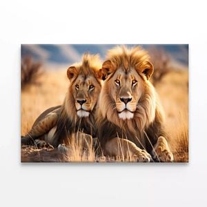 Lions Resting In the Grasslands  Print 100% Australian Made 120 x 90cm  (Stretched)