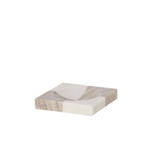 Amalfi Sachi Check Dish White & Beige 15.2x15.2x2.5cm