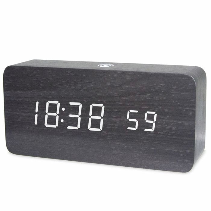 TODO Digital LED Alarm Clock w/ Temperature Display + Control APP - Black