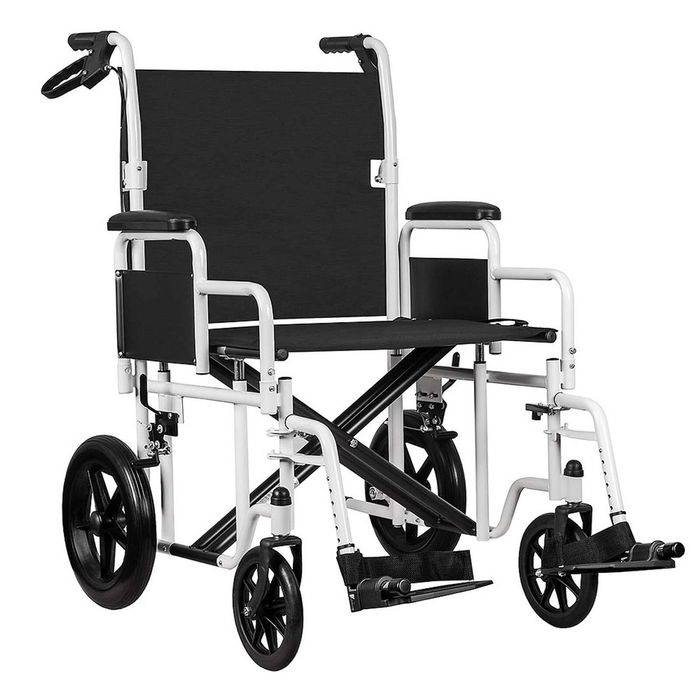 55HD Heavy Duty Attendant Wheelchair - Extra Wide Comfort with Puncture-Proof Wheels