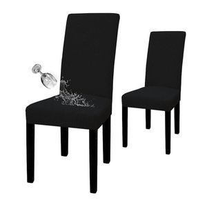 Catzon 2 Pcs Dining Chair Covers Waterproof Stretch-Black