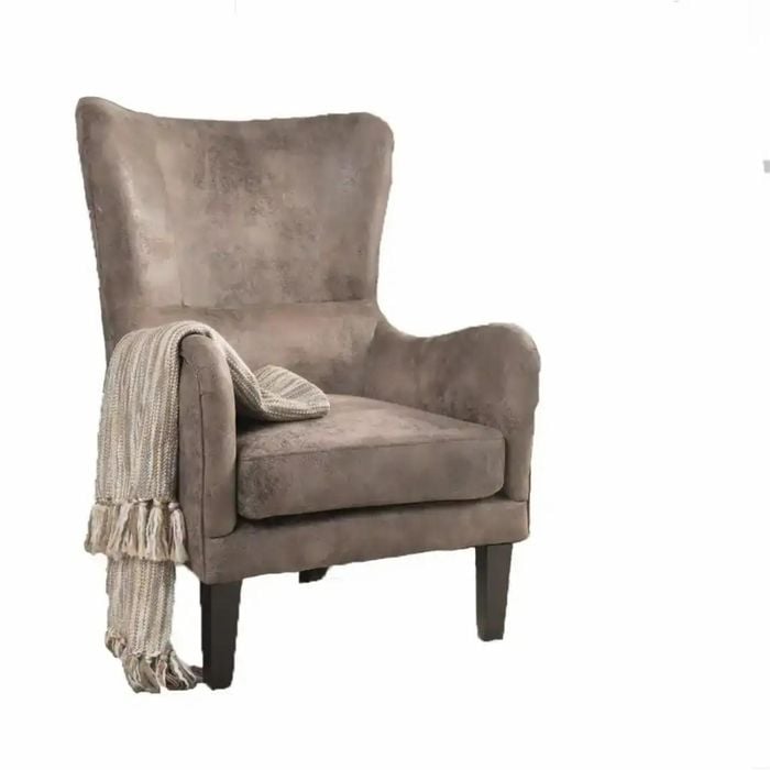 Hi-Back Lig Brown Fabric ArmChair