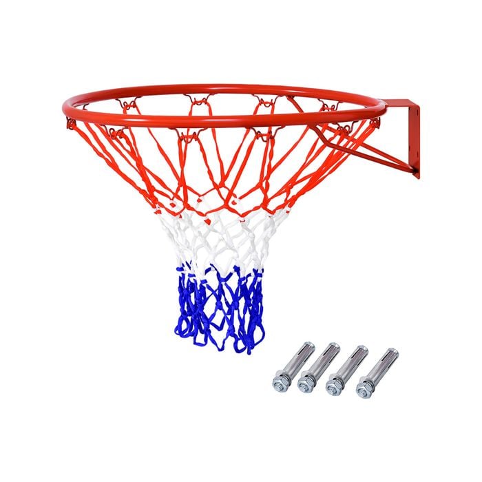 Costway Basketball Hoop Wall Mounted Basketball Ring w/Net Indoor Outdoor