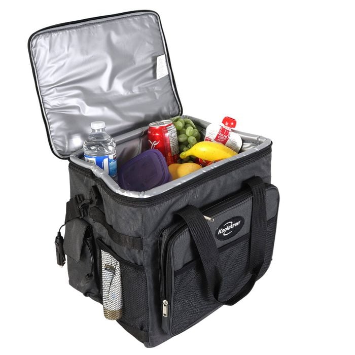 Koolatron 12V Electric Cool Bag, 13L, Plug In Iceless Portable Picnic Bag, Grey/Black