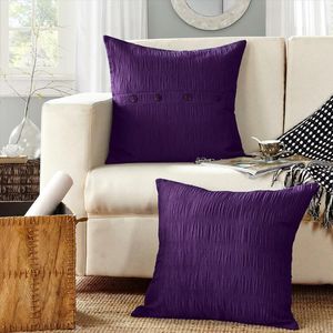 CottonMore 2pcs of Seersucker Cushion Covers Purple 45x45cm