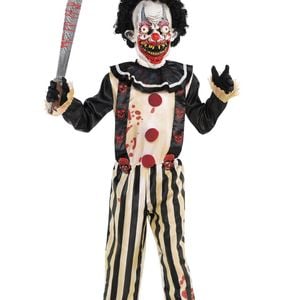 Crazy Slasher Clown Boys Halloween Costume - 8-10