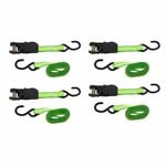 Syneco 25mm x 4.5m S Hook Ratchet Tie Down Set - 4 Pack