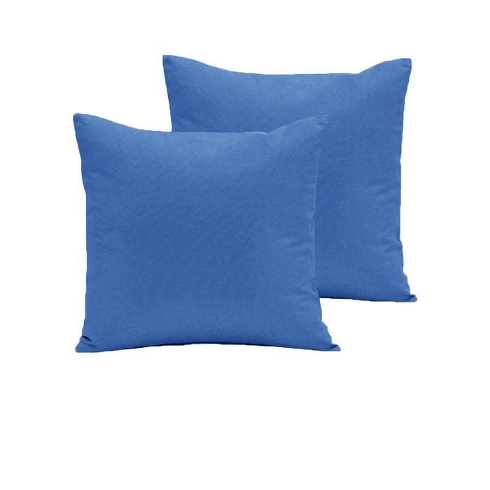 Chapel Gate Pair of  280TC Polyester Cotton European Pillowcases Mid Blue