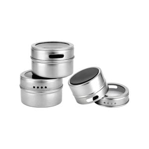 50x 150g Magnetic Spice Jar Stainless Steel Tin Herb Seasoning Storage Container