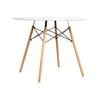 Artiss 0.9M Beech Wood Legs Dining Table Round White