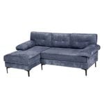 Advwin 3 Seater Sofa Chenille Lounge Couch w/ Reversible Chaise Blue