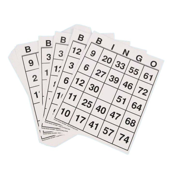 Large-Print Laminated A4 Sized Reusable Bingo Cards ( Pack of 25)