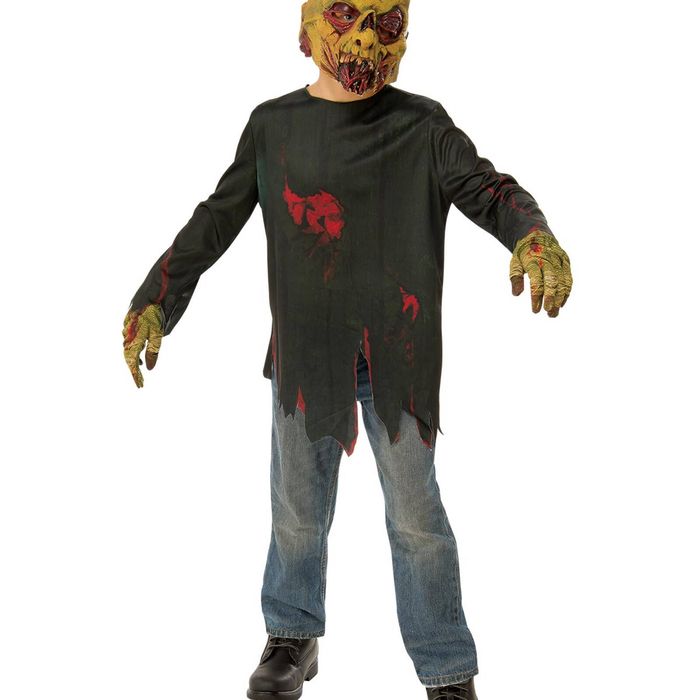 Rubie's Zombie Avenger Costume Shirt With Mask Child Halloween Green