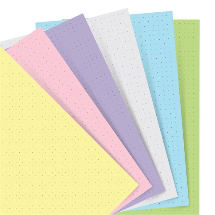 60pc Filofax 21cm A5 Pastel Dotted Journal Refill Memo/note Organiser Insert