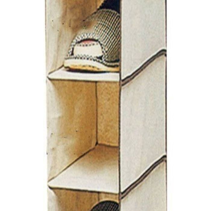 5 Layer Hanging Wardrobe Organiser 30x15x70cm Clothes Shoe Storage Shelves Beige