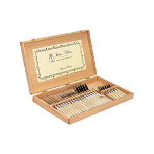 Laguiole Jean Neron 24pc. Cutlery Set In Gift Box - Light Horn