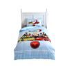 Single Size Kids Cotton Bedding Quilt Cover with Pillow Case - Yellow Red Car