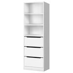 ALFORDSON 160cm Wardrobe 3 Drawers White