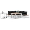 Nova Outdoor Aluminium Lounge & Dining Setting W/ Bar Cart