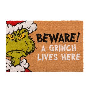 Grinch 40 x 60cm Natural Grinch Beware Coir Doormat