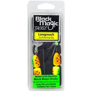 Black Magic Longreach Pre Made Surf Bottom Pulley Fishing Rig Green / Yellow Float
