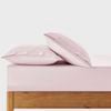 Dreamaker 400TC Premium Cotton Sateen Fitted Sheet Set Petal King Bed