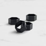 Salisbury & Co Signature Metal Napkin Ring Set of 4 Black