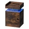 Oikiture Bedside Table LED Nightstand USB Charging Station Side Table Natural