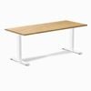 Desky Fixed Height Light Oak Rubberwood Desk 180x75cm White Leg