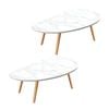 SOGA 2X 80x40cm White Stone Pattern Living Room Nordic  Coffee Table Modern Style