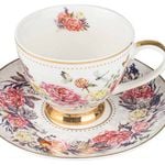 Roses & Butterflies Floral Decorative Teacup & Saucer Set 200ml