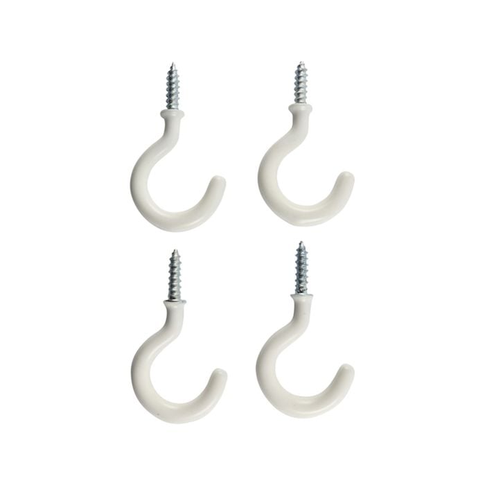 Everhang 17mm White PVC Cup Hook - 4 Pack
