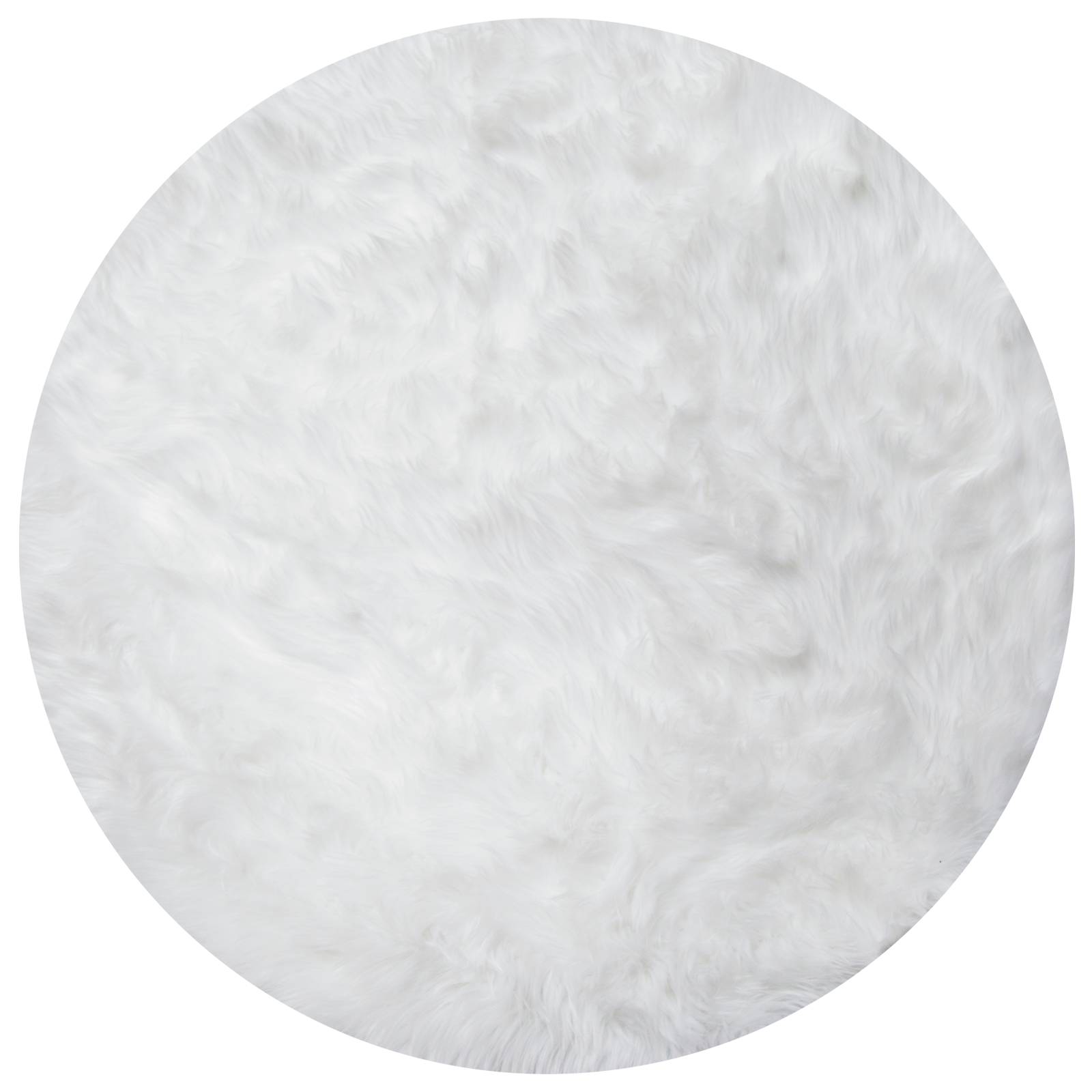 Huxley 90 x 90cm White Carvel Faux Fur Shaggy Rug