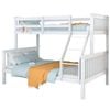Kingston Slumber Single Over Double Wooden Bunk Bed Frame, Triple Solid Pine 2-in-1 Modular Design, Converts to 2 Beds, White