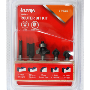 Ultra 6.4mm 5 Piece Router Bit Set