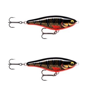 2x Rapala 12cm Twitchin' Rap Slow Sink Glidebait Fishing Lures - Dark Draugr