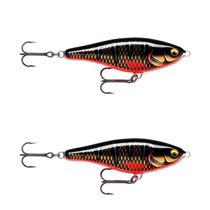 2x Rapala 12cm Twitchin' Rap Slow Sink Glidebait Fishing Lures - Dark Draugr