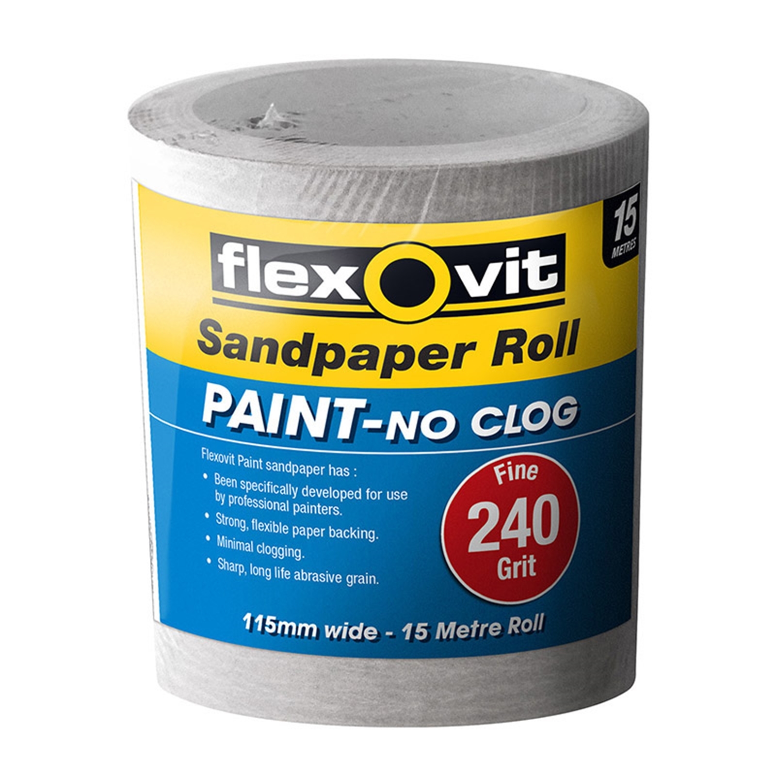 Flexovit 100mm x 15m 240 Grit Painted Surface Sandpaper Roll product image