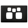HPM Asphalt Linea Double Powerpoint Cover Plate with Extra Switch