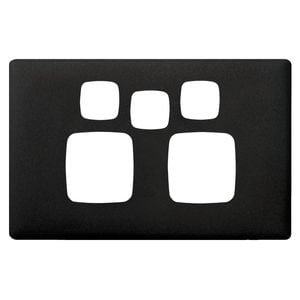 HPM Asphalt Linea Double Powerpoint Cover Plate with Extra Switch