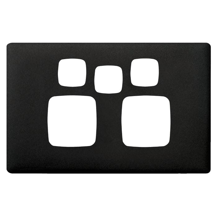 HPM Asphalt Linea Double Powerpoint Cover Plate with Extra Switch