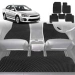 6D Diamond Car Floor Mats for Mitsubishi Lancer 2007-2017-Full Set-Black-Outback GT
